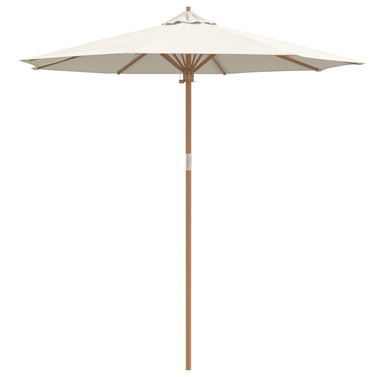 Hageparasol Cremehvite Ø 240 x 260 cm Bambus