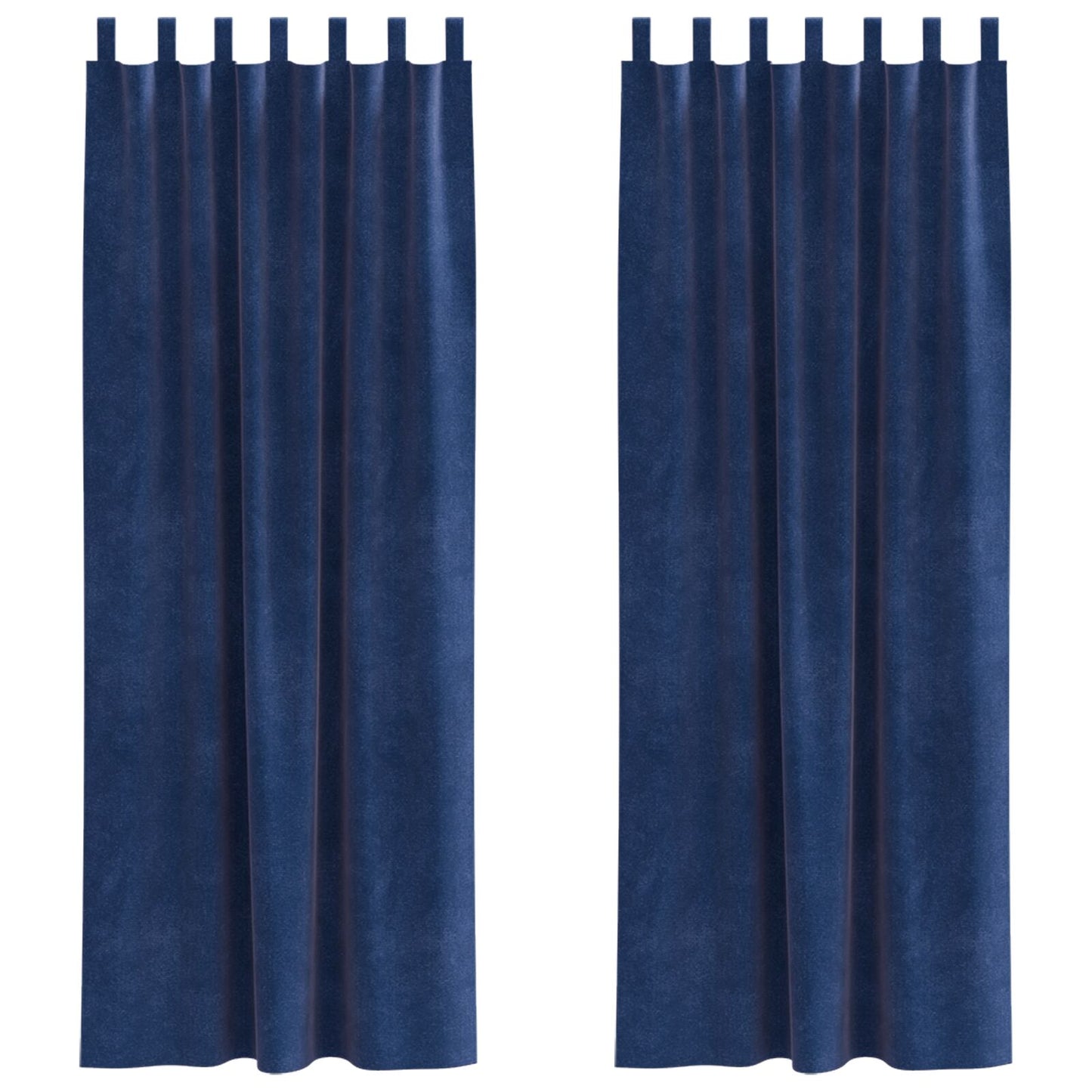 Blendingsgardiner 2 stk. Mørkeblå 140 x 245 cm Fløyel