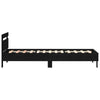 Sengramme med LED-lamper Svart Eik 90x200 cm Laget av ingenert tre