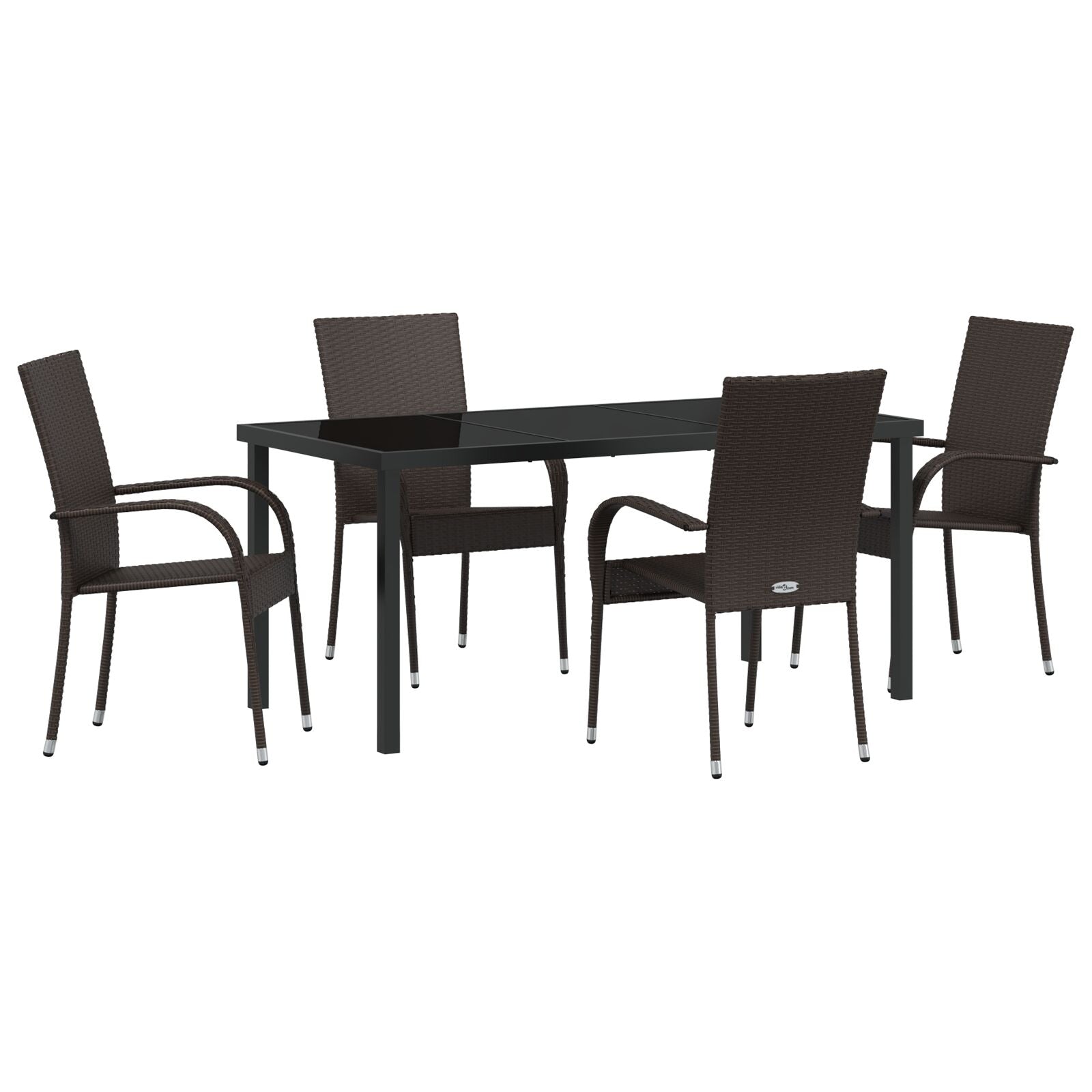 Hage Spisegruppe 5 pcs Brun Poly rattan