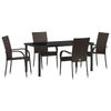 Hage Spisegruppe 5 pcs Brun Poly rattan