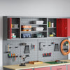 Verktøyskap Vegghengt med Pegboard Rød 150x20x55 cm Stål