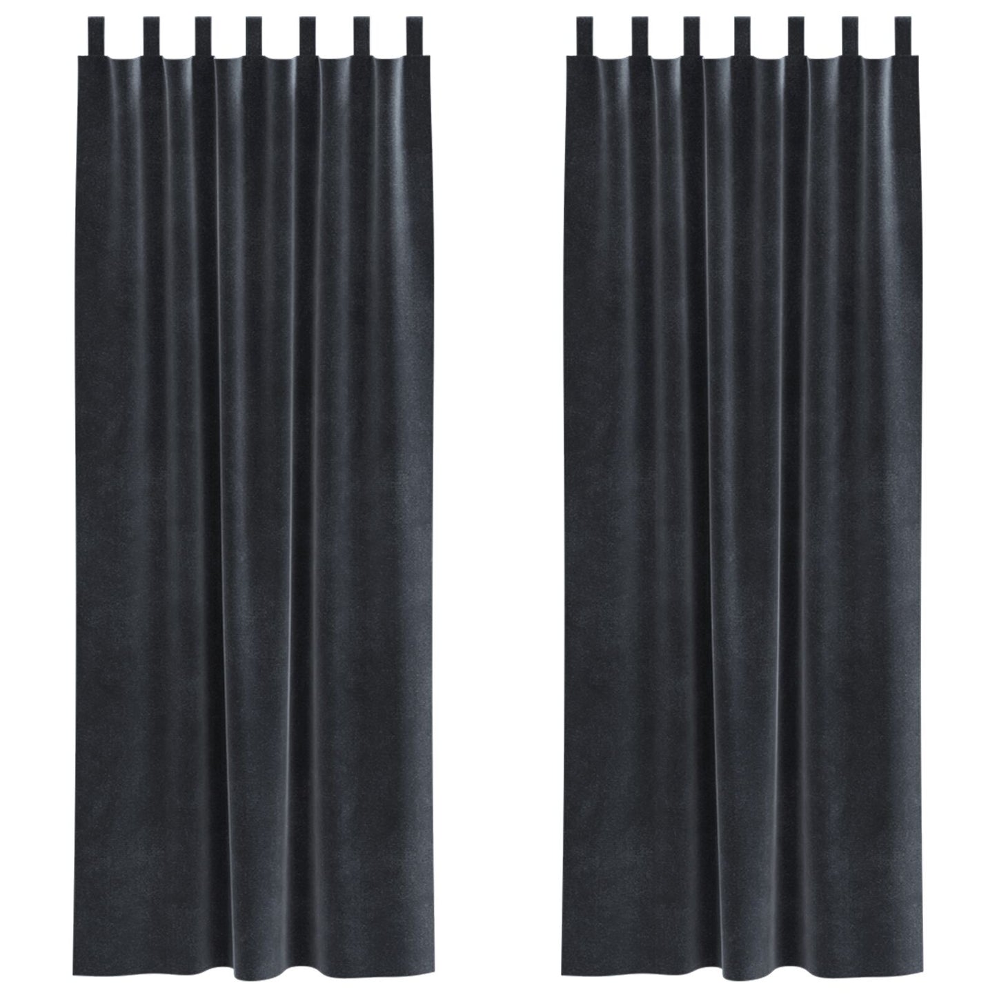 Blendingsgardiner 2 pcs Mørkegrå 140 x 225 cm Fløyel