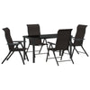Hage Spisegruppe 5 pcs Svart kaffe Poly rattan