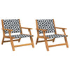 Hagemøbler 2 pcs Hvit 67 x 78 x 73cm Massivt akasietre