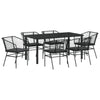 Hage Spisegruppe 7 pcs Svart polyrotting