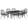 Hage Spisegruppe 7 pcs Svart polyrotting