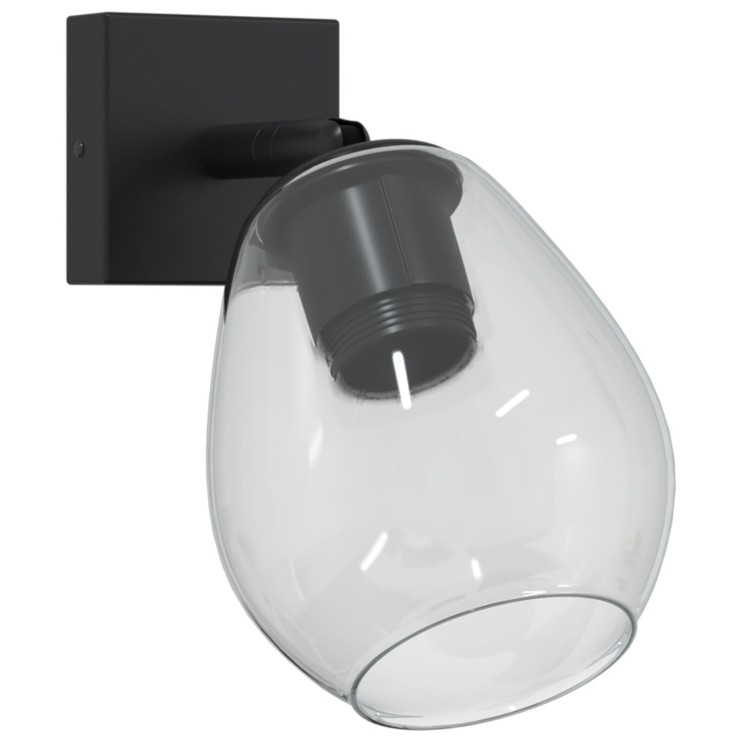Takspot med søkelys Svart 13 x 13 x 26 cm Glass og metall