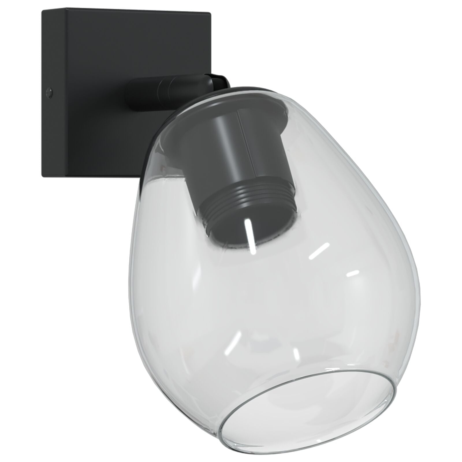 Takspot Svart 13 x 13 x 26 cm Glass og metall