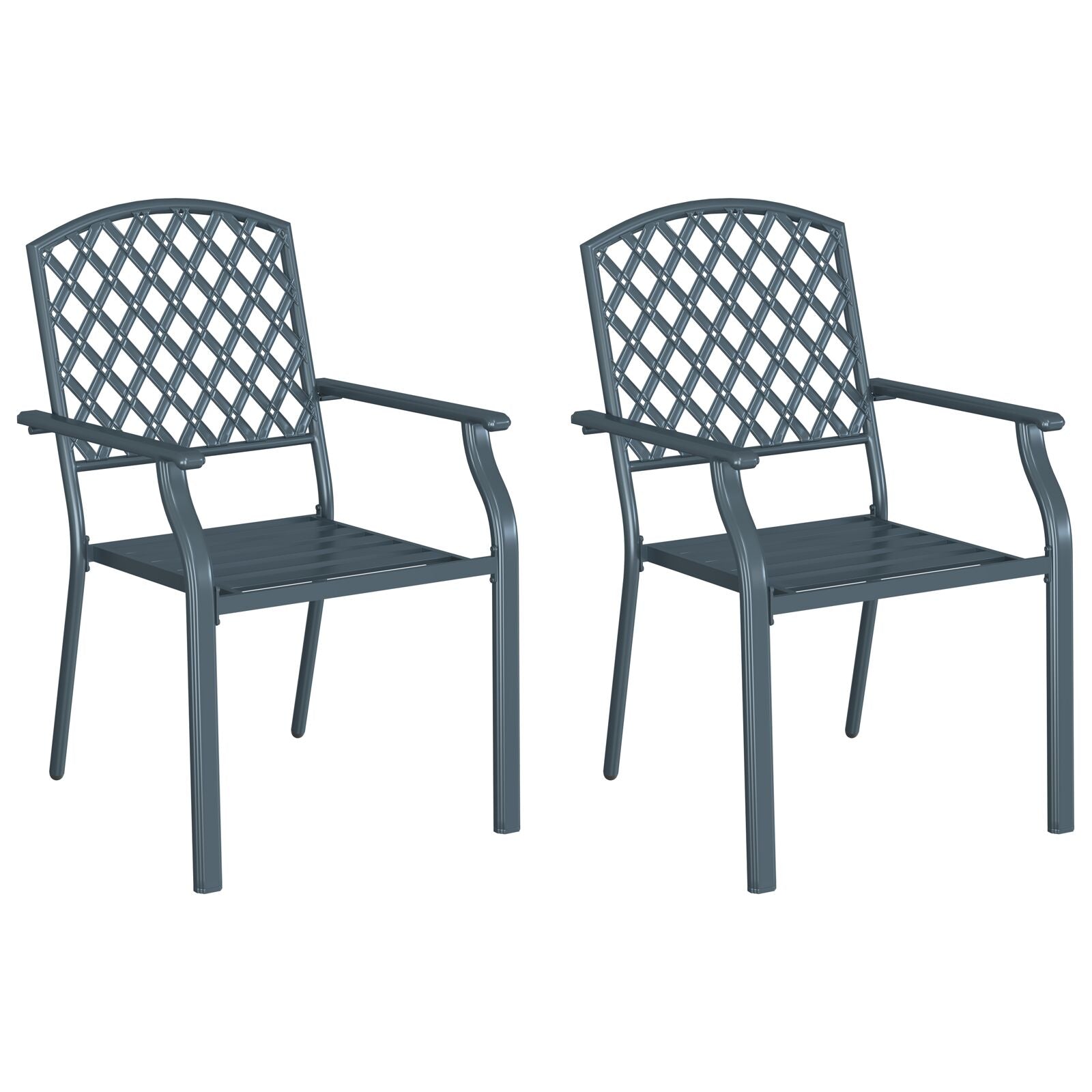 Stol 2 pcs Antrasitt 56 x 65 x 89cm Stål