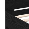 Sengramme med LED-lamper Svart Eik 90x200 cm Laget av ingenert tre