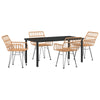 Hage Spisegruppe 5 pcs Brun Poly rattan