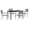 Hage Spisegruppe 5 pcs Grå Poly rattan