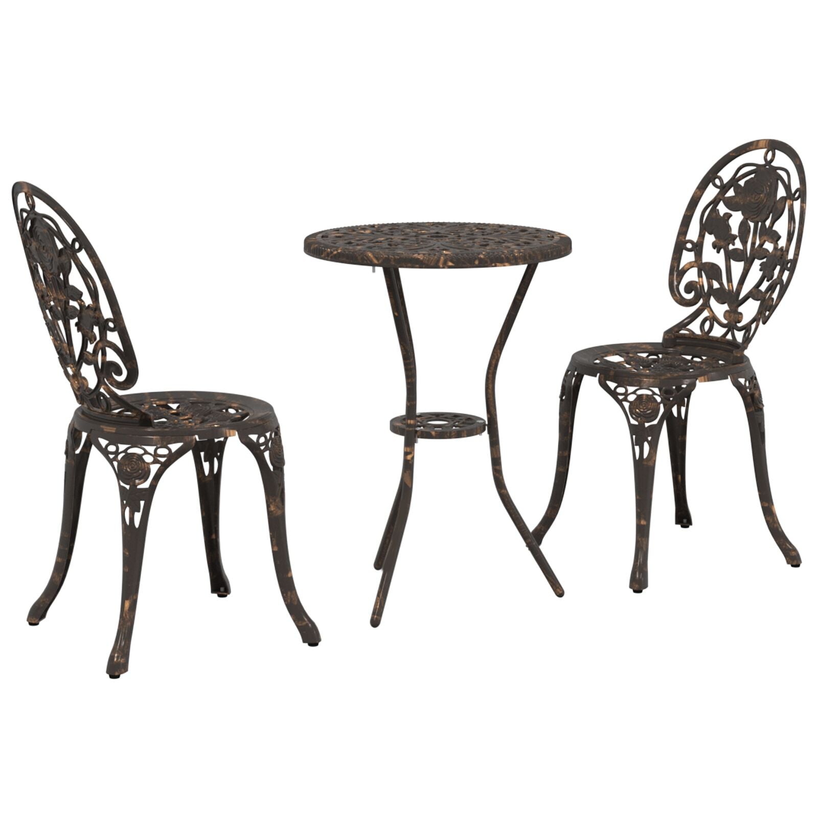 Hage Bistro Sett 3 pcs Bronse Aluminium