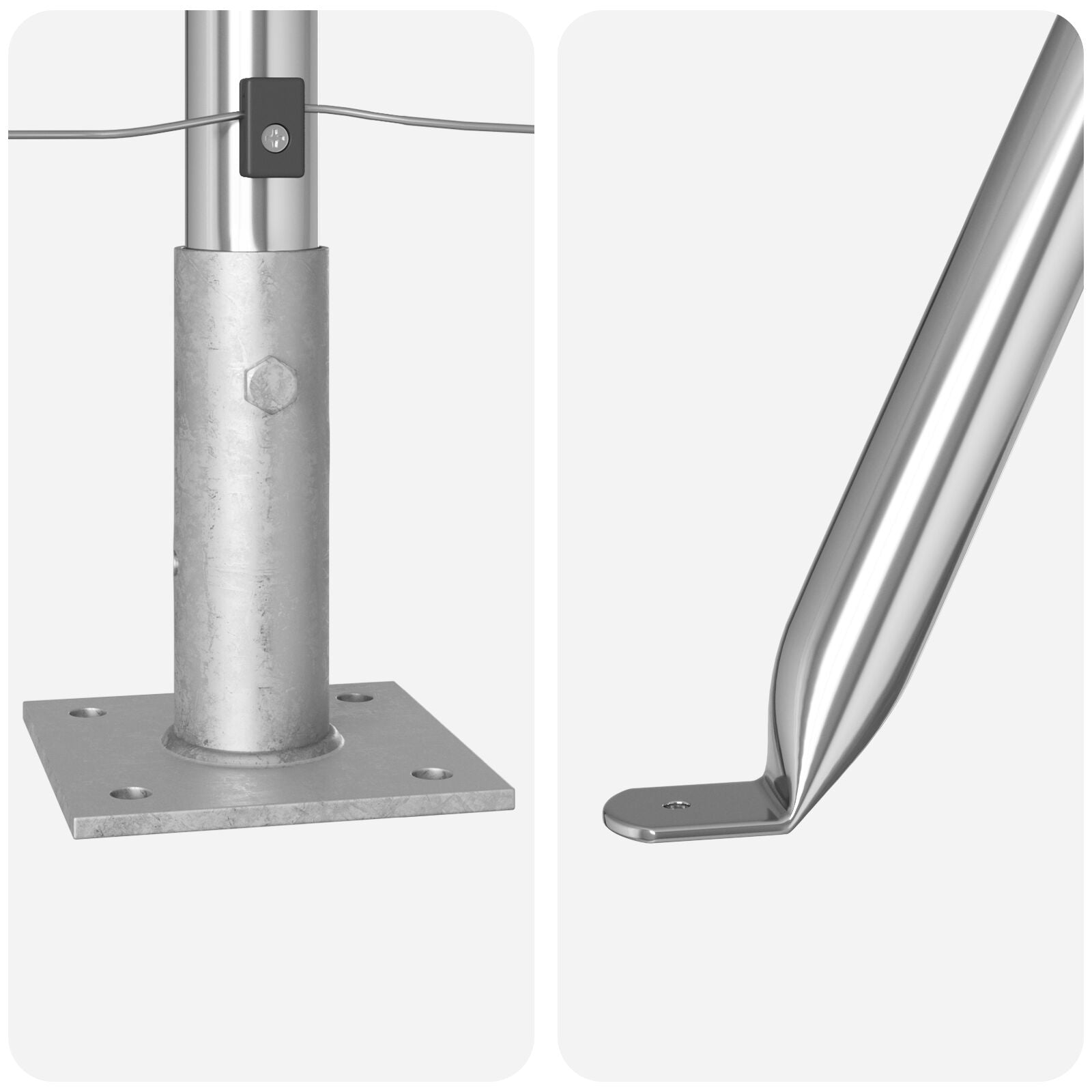 Gjerde stolper Sett med 52 Galvanisert stål 3,2 x 3,2 x 110 cm