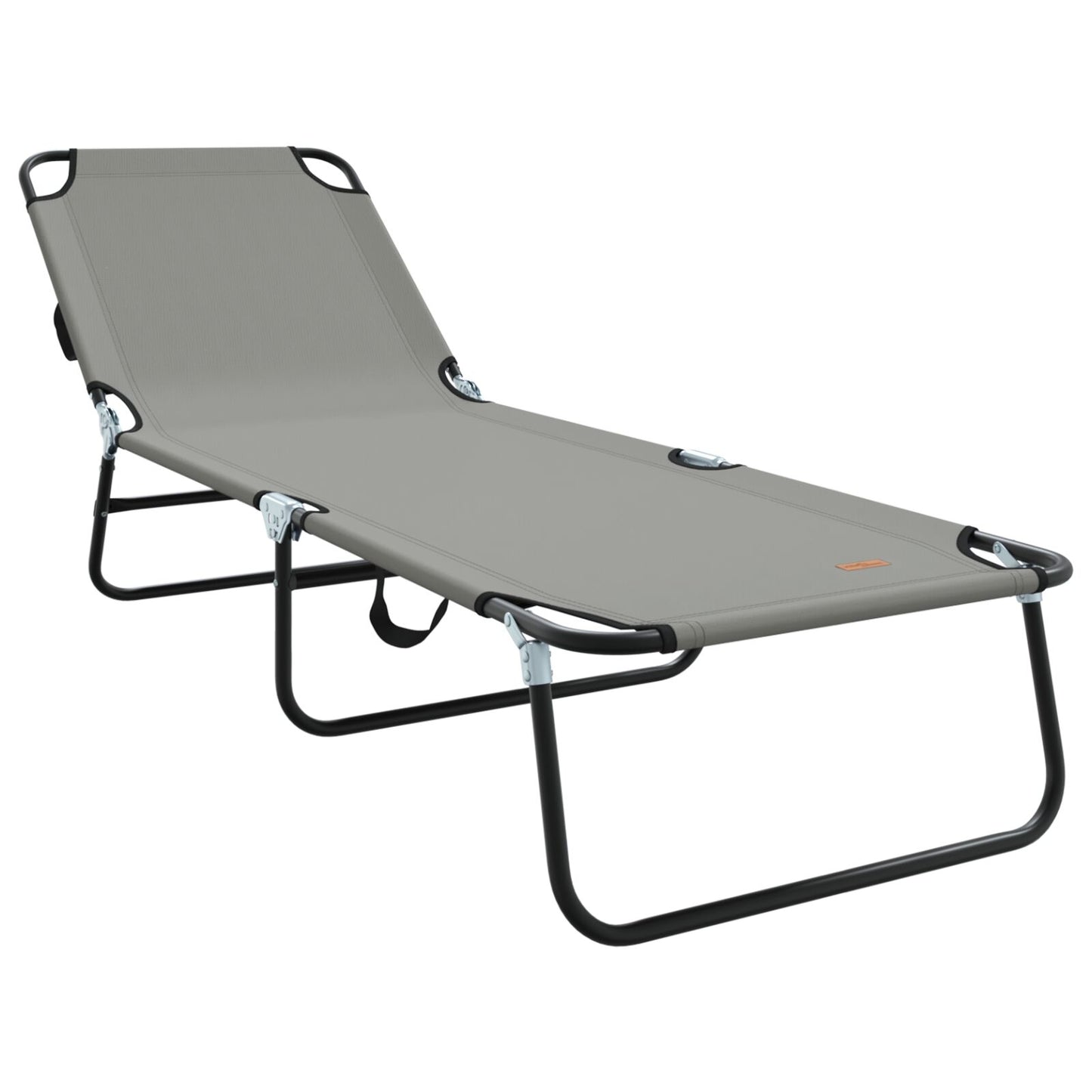 Sammenleggbar solstol Grå 188 x 57 x 86,5 cm Polyester