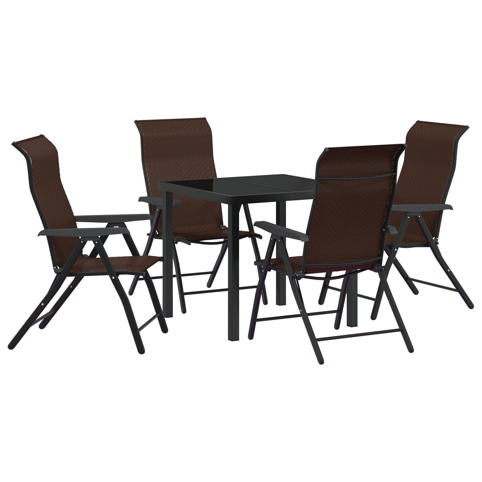 Hage Spisegruppe 5 pcs Brun Poly rattan