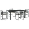 Hage Spisegruppe 5 pcs Svart Poly rattan