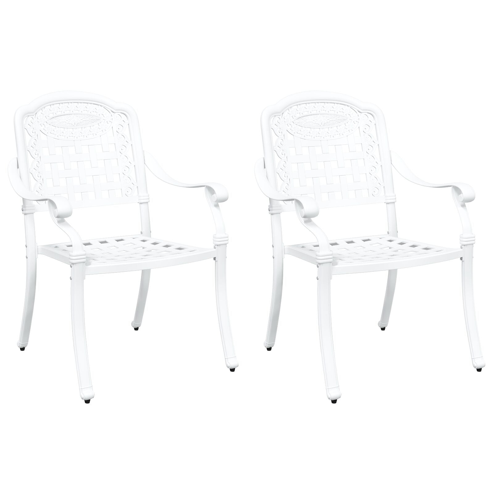 Hage Stol 2 pcs Hvit 55 x 56.5 x 91cm Aluminium