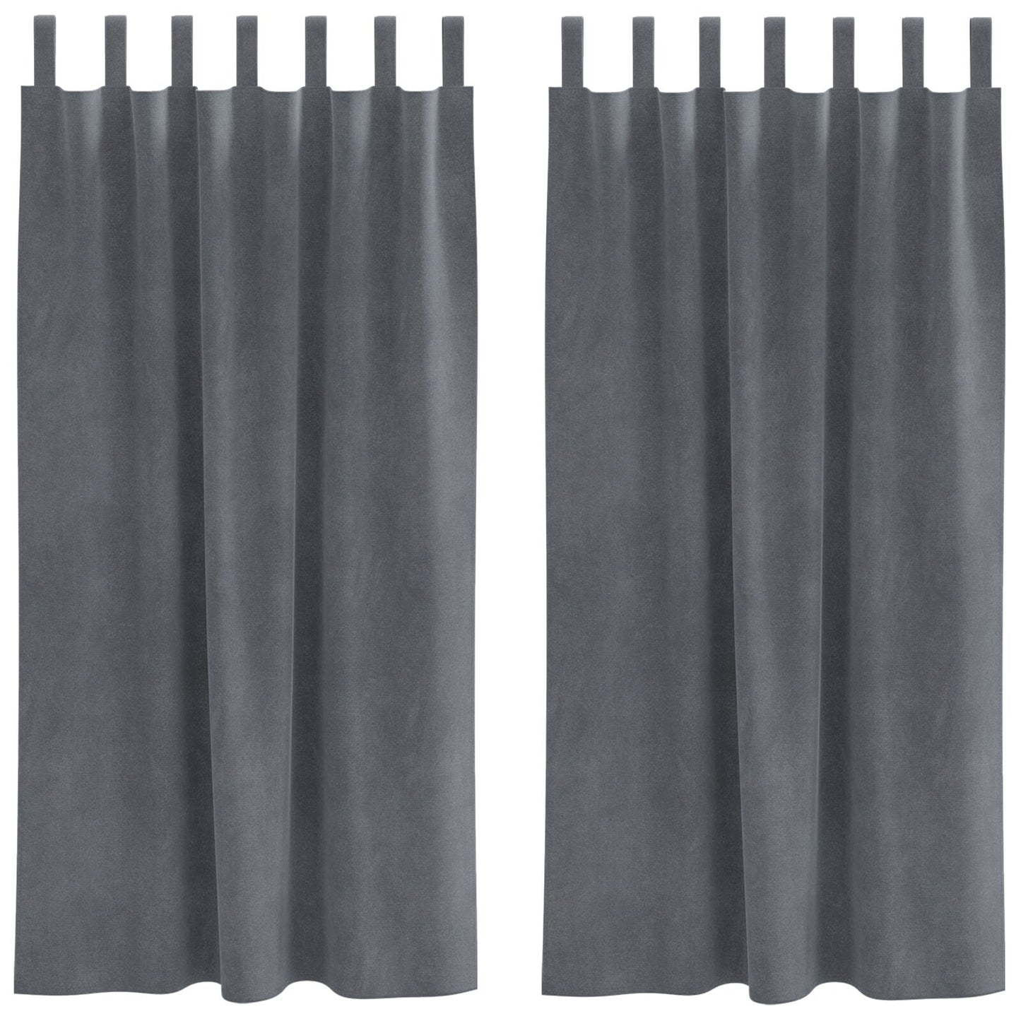 Blendingsgardiner 2 pcs Lysegrå 140 x 175 cm Fløyel