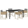 Hage Spisegruppe med pute 5 pcs Beige Poly rattan