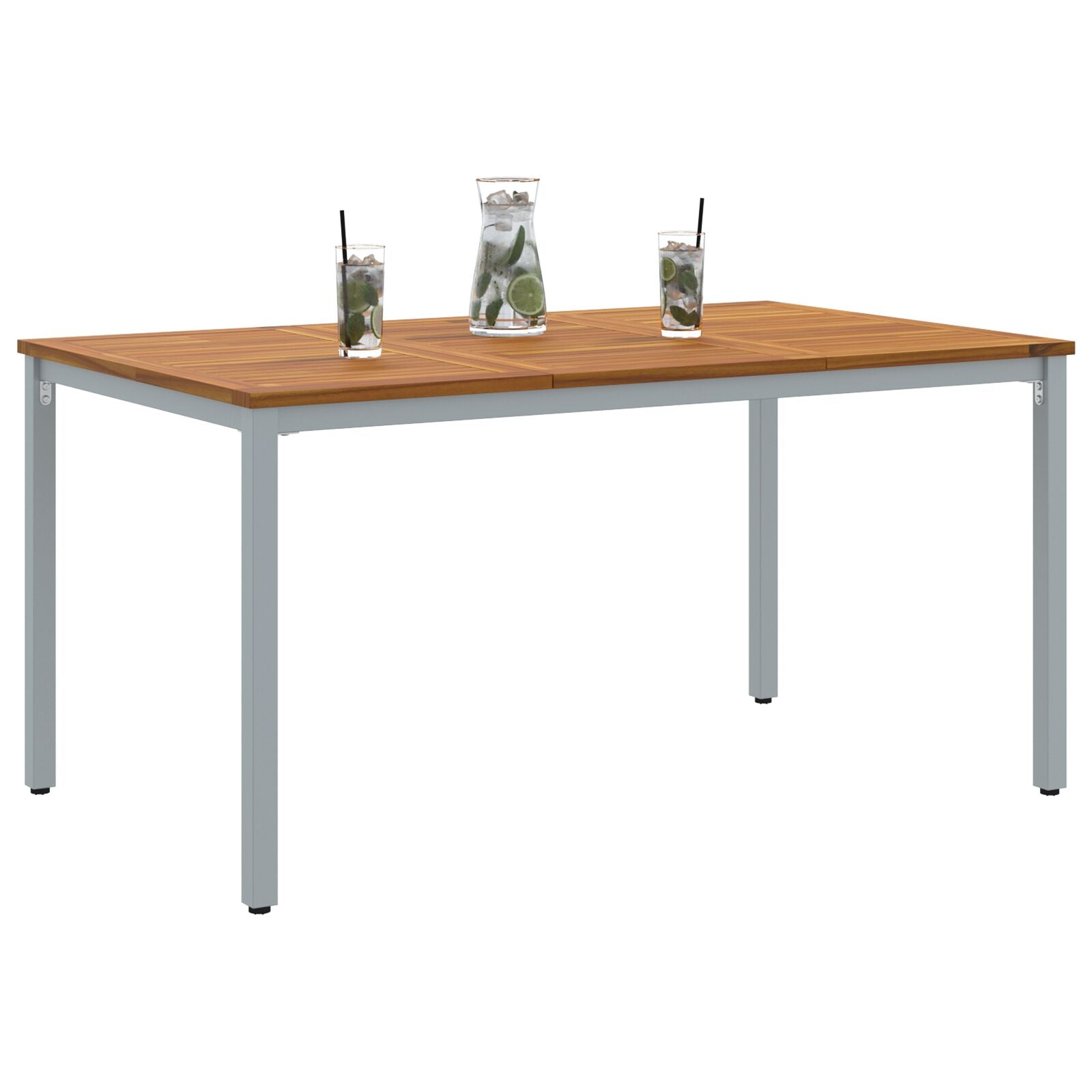 Hagebord 150x90x75 cm Solid Akasietre og Metall