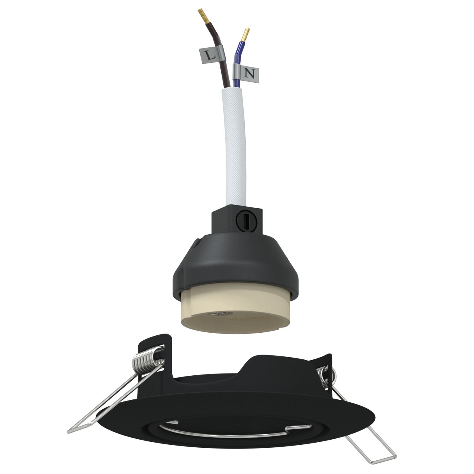 Spotlights med søkelys 24 pcs Svart 9 x 9 cm Metall