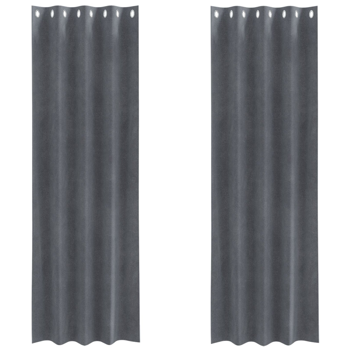 Blendingsgardiner 2 pcs Lysegrå 140 x 225 cm Fløyel