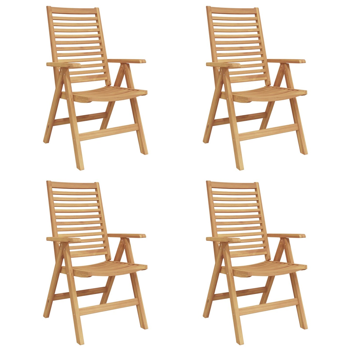 Stol 4 pcs Brun 64,5 x 52 x 108 cm Massivt Teaktre