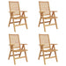 Stol 4 pcs Brun 64,5 x 52 x 108 cm Massivt Teaktre