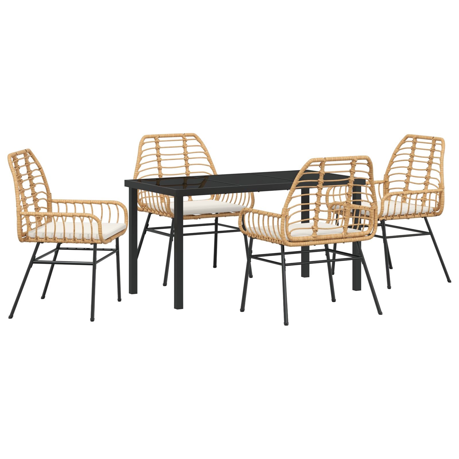 Hage Spisegruppe 5 pcs Brun polyrotting