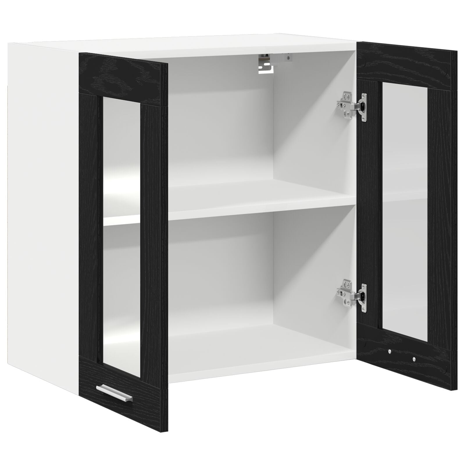 Hengende glasskap Svart eik 60 x 31 x 60 cm Konstruert tre