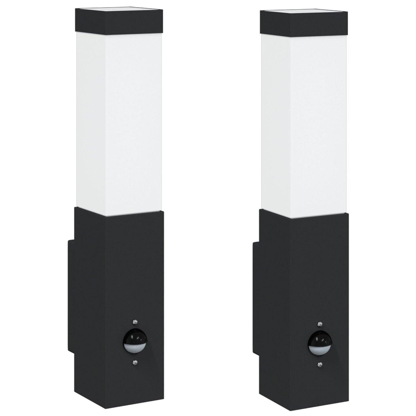 Utevegglampe 2 pcs Svart 10,5 x 6 x 33 cm