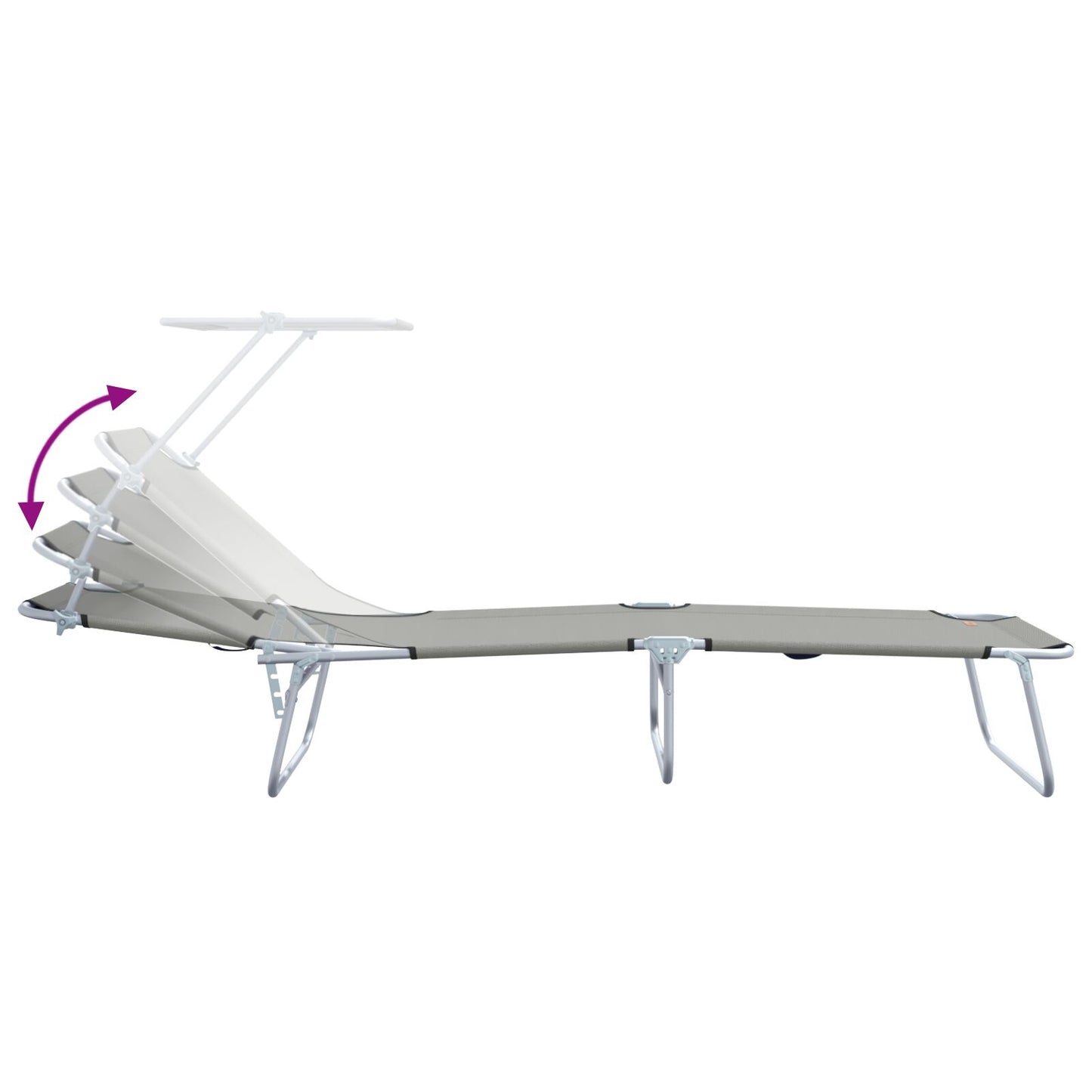 Solstol 2 pcs Grå 58 x 188 x 77cm Polyester