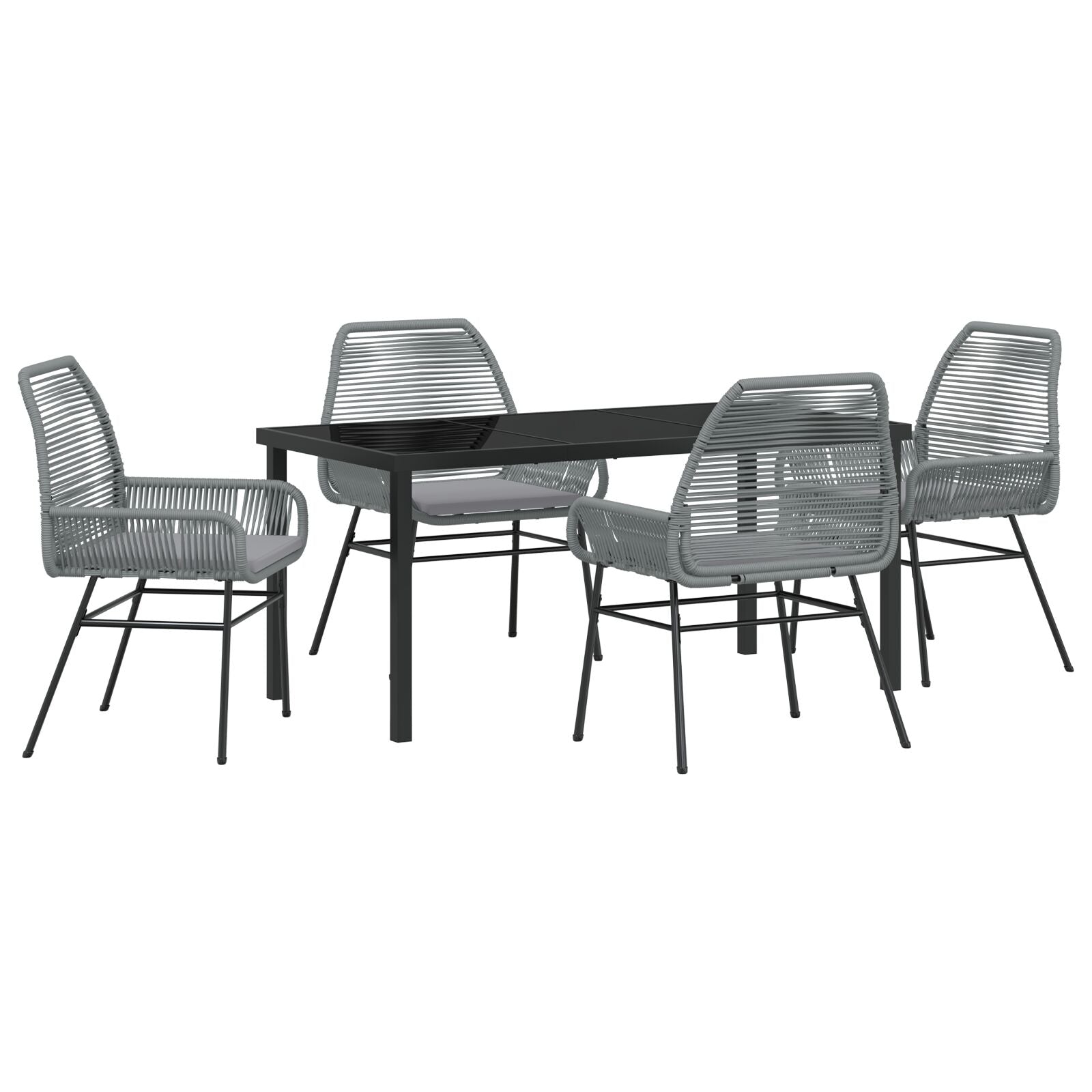 Hage Spisegruppe 5 pcs Grå polyrotting