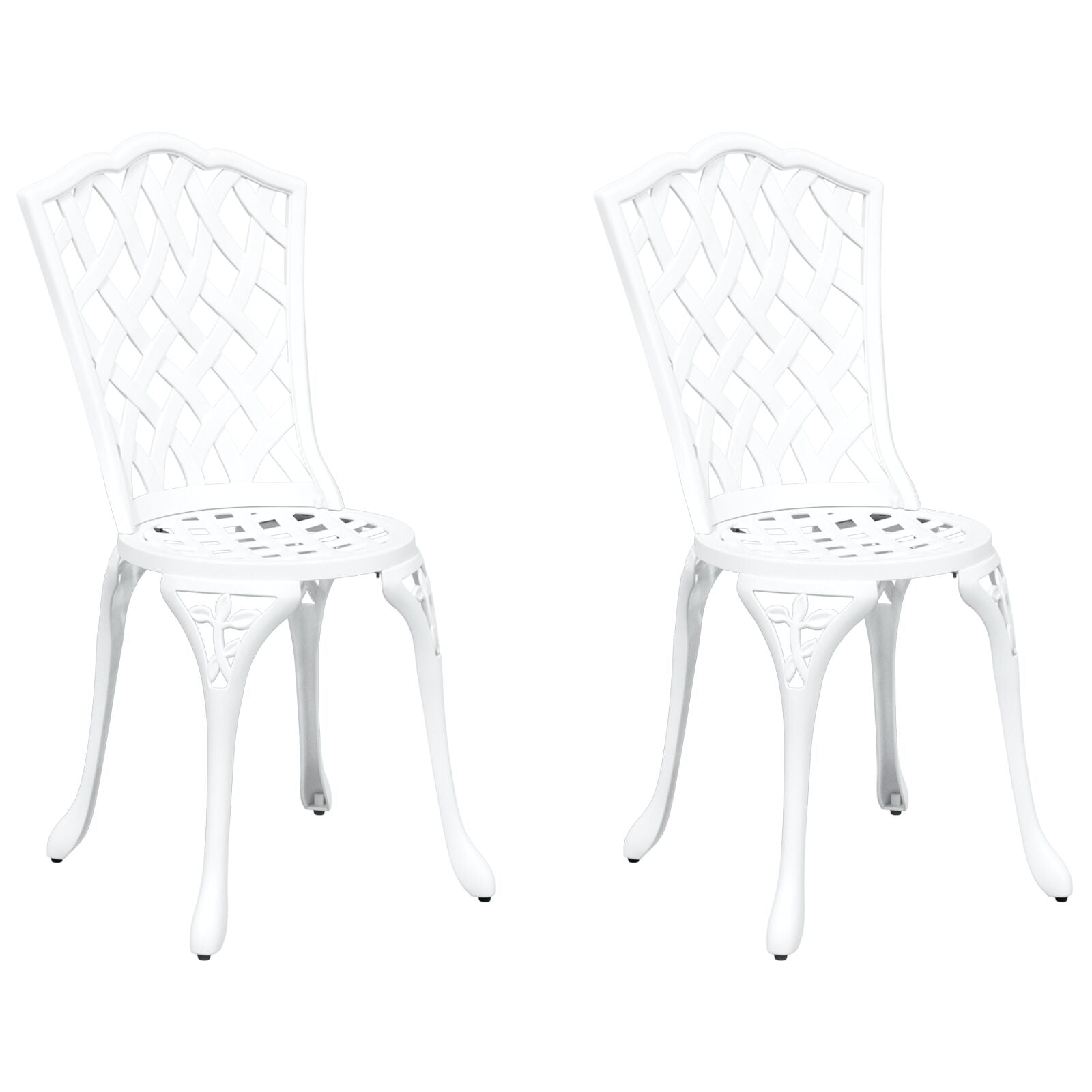 Hage Stol 2 pcs Hvit 55 x 56.5 x 91cm Aluminium