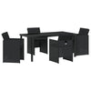 Hage Spisegruppe med pute 5 pcs Svart Poly rattan