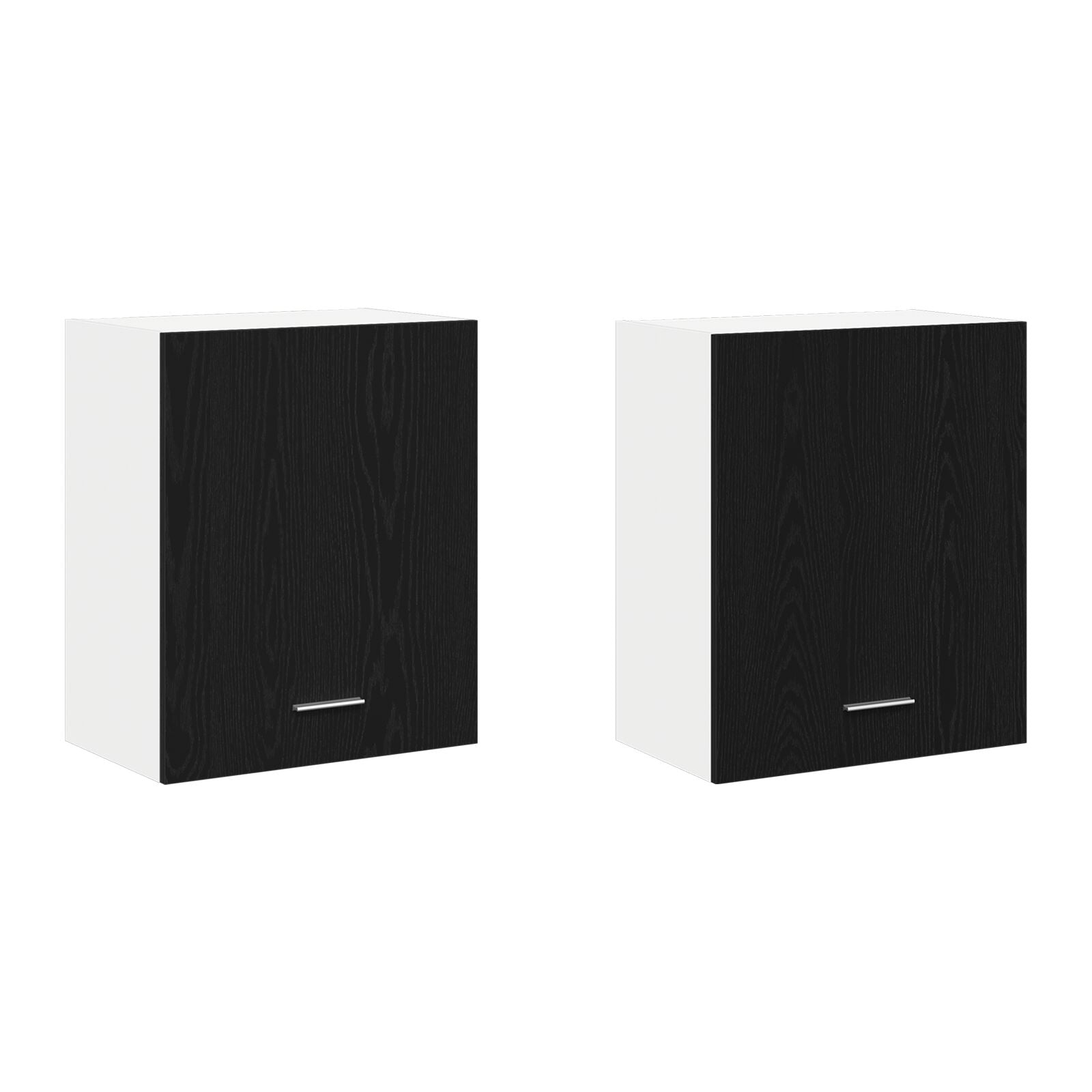 Hengende skap 2 pcs Svart eik 100 x 31 x 60 cm Konstruert tre
