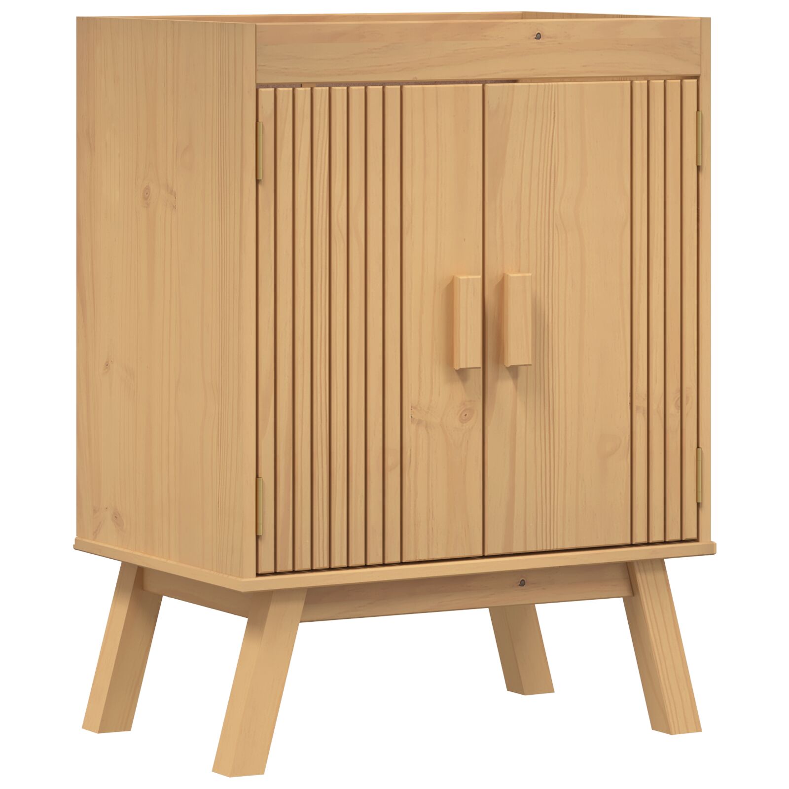 Vaskeskap med hylle Brun 114 x 43 x 73.5 cm Massivt furutre