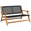 Hagemøbler med pute Svart 122 x 78 x 73cm Massivt akasietre