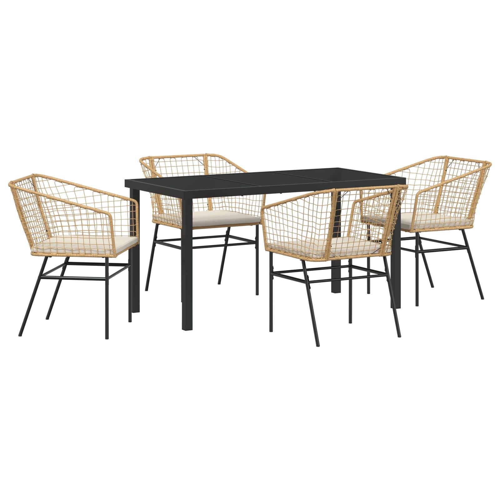 Hage Spisegruppe 5 pcs Brun polyrotting