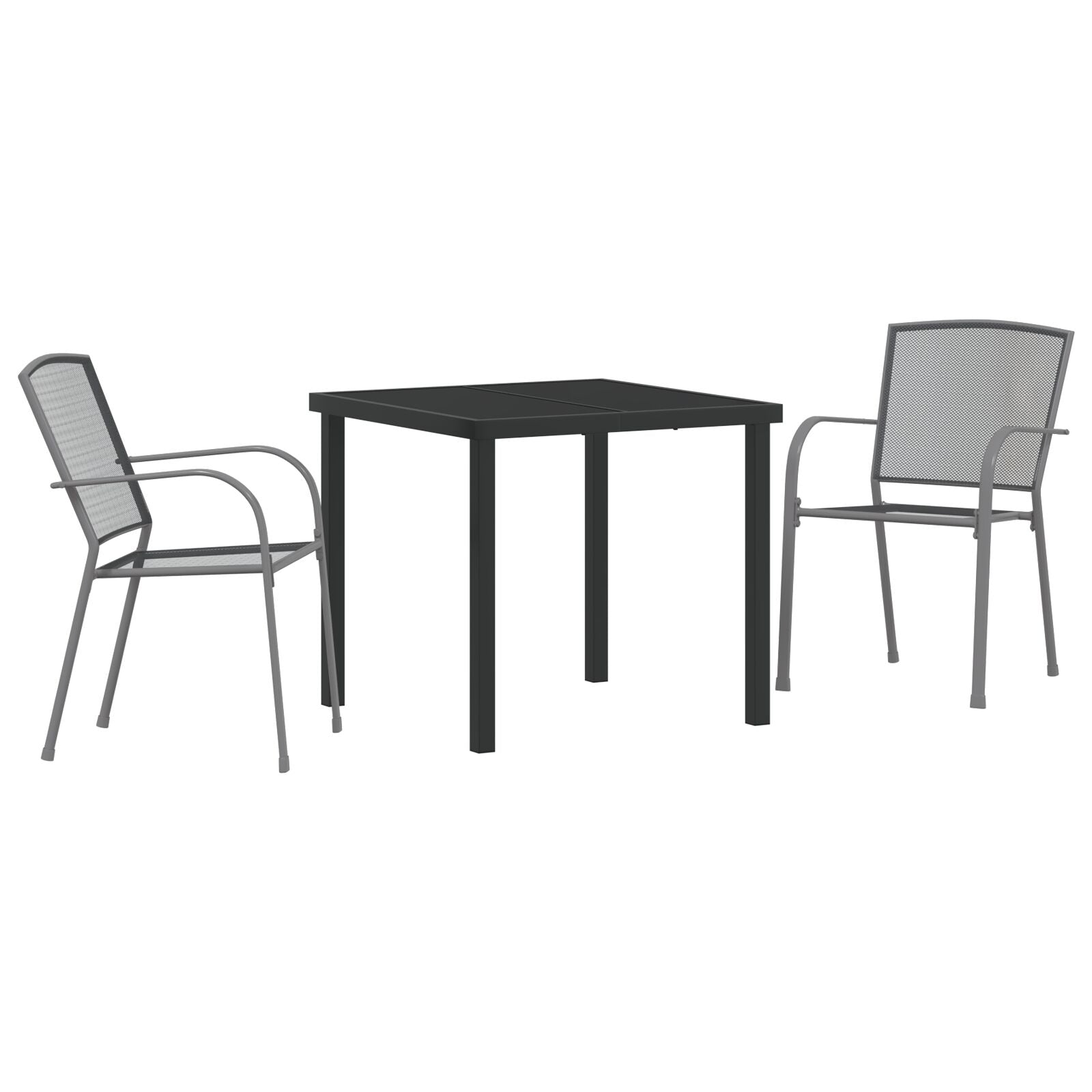 Hage Spisegruppe 3 pcs Antrasitt Stål