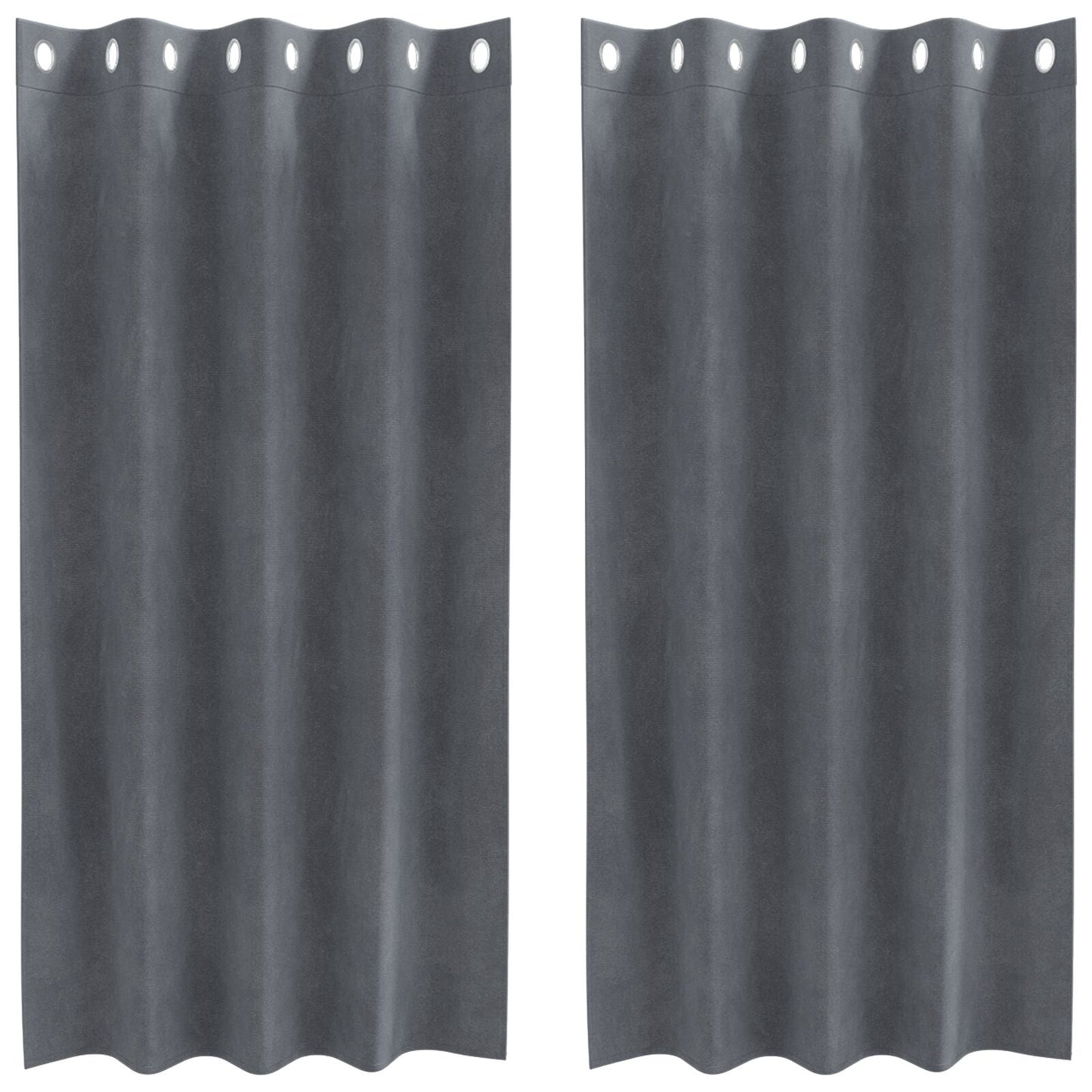 Blendingsgardiner 2 pcs Lysegrå 140 x 175 cm Fløyel