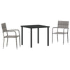 Hage Spisegruppe 3 pcs Grå Poly rattan