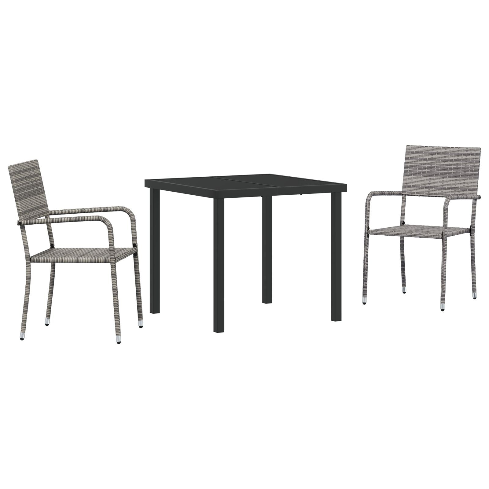 Hage Spisegruppe 3 pcs Grå Poly rattan
