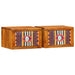 Nattbordskap med skuff 2 pcs Brun 35 x 30 x 22 cm