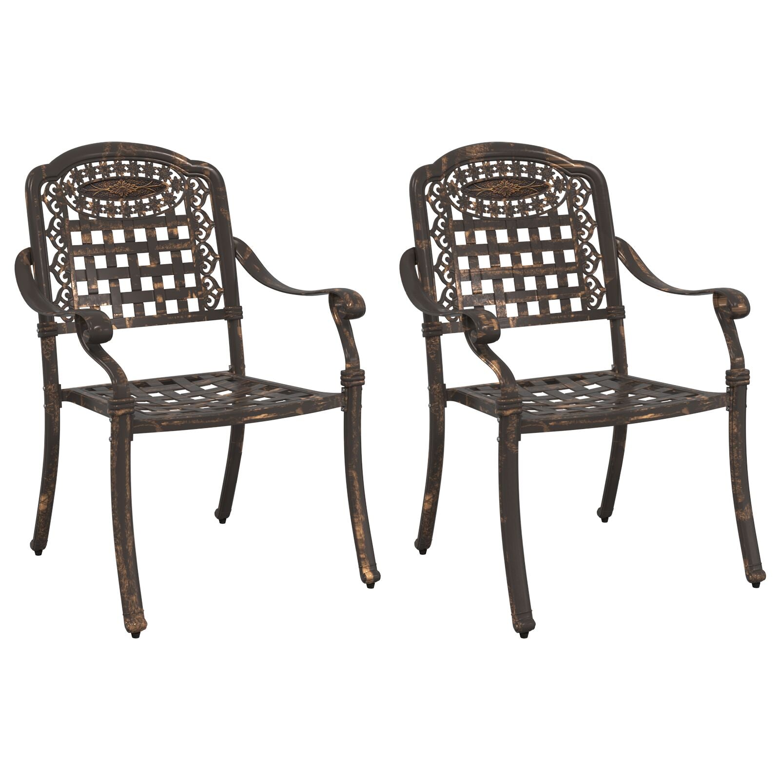 Hage Stol 2 pcs Bronse 55 x 56.5 x 91cm Aluminium