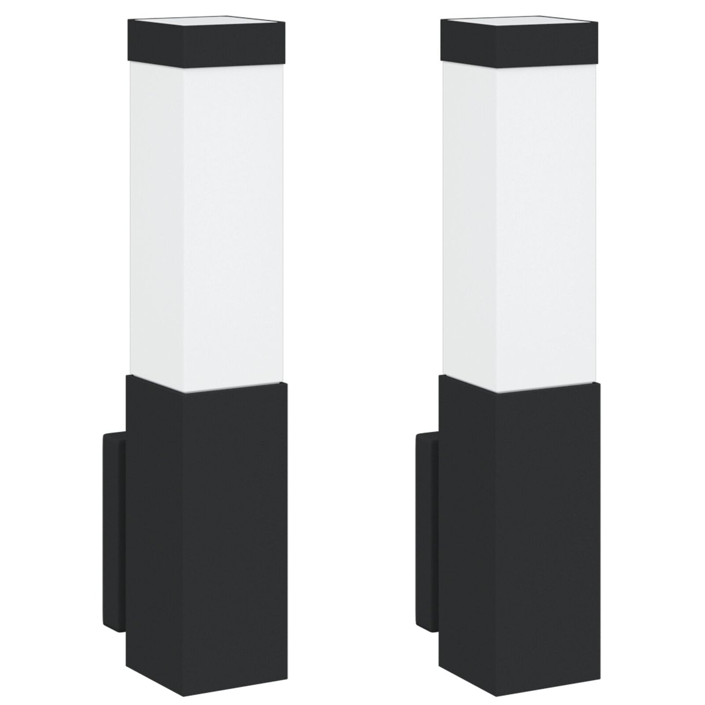 Utevegglampe 2 pcs Svart 10,5 x 6 x 33 cm