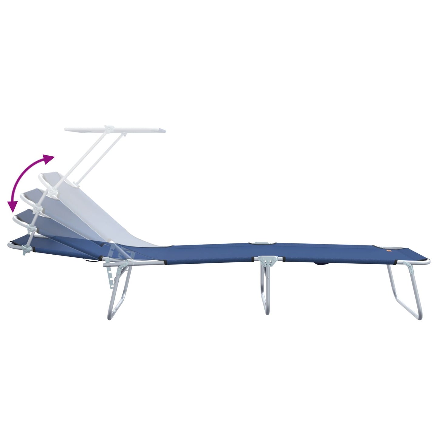 Solstol 2 pcs Blå 58 x 188 x 77cm Polyester