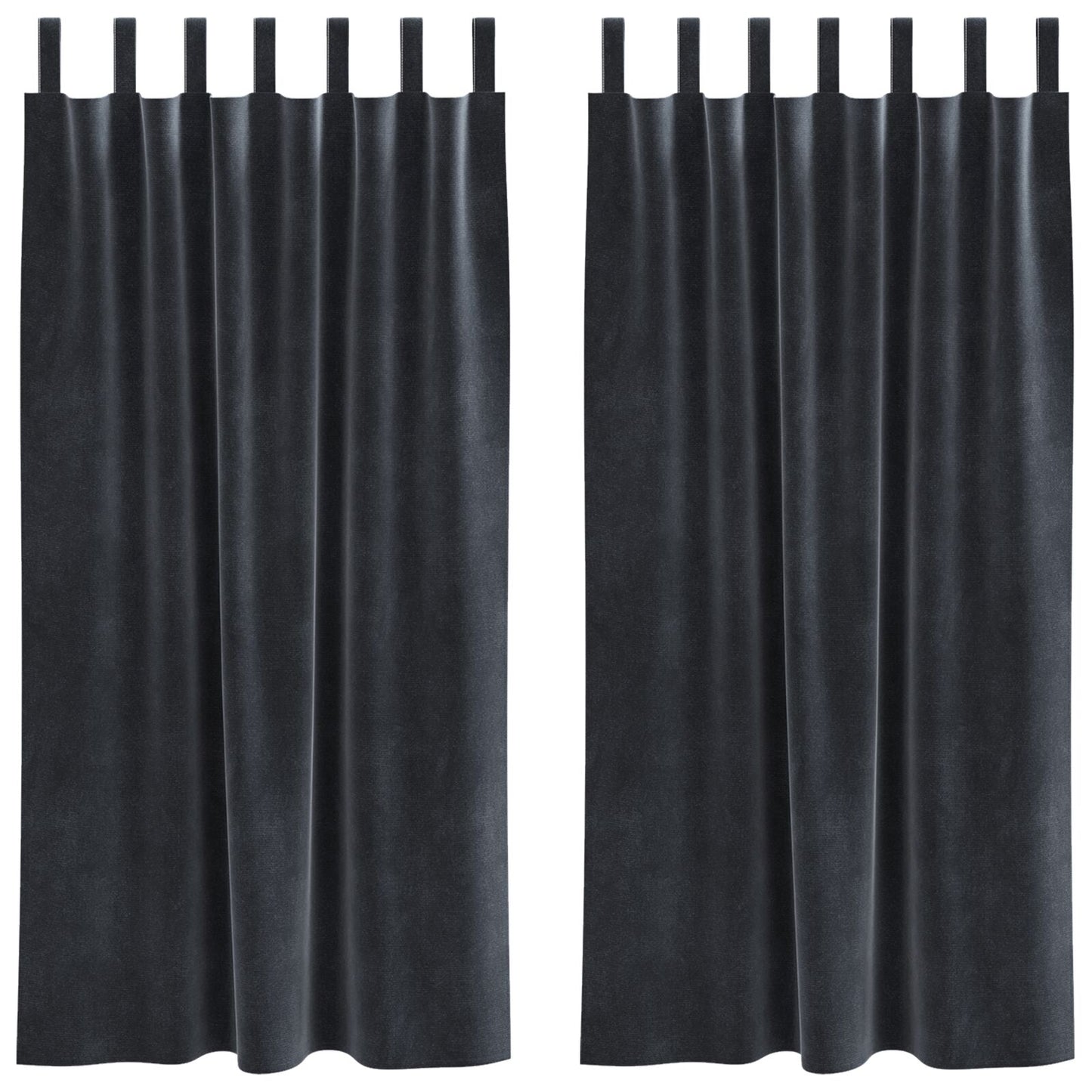 Blendingsgardiner 2 pcs Mørkegrå 140 x 175 cm Fløyel